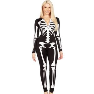 Tipsy Elves Women’s Sexy Skeleton Bodysuit Halloween Costume NWT Size Medium